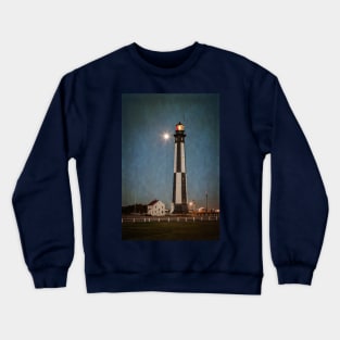 Cape Henry Lighthouse and Moon Crewneck Sweatshirt